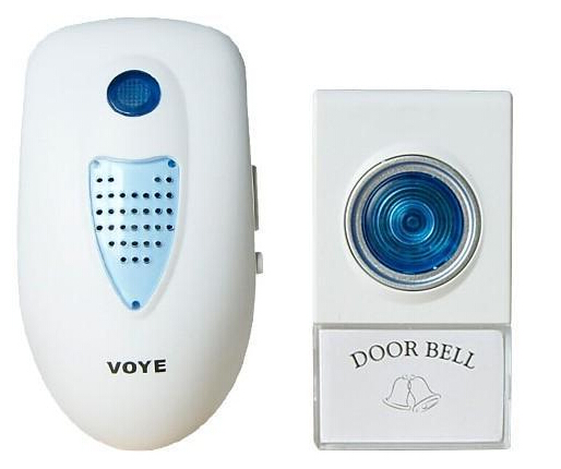 ȭƮ VOYE ̴ LED ޴     Ȩ     +    38  뷡/White VOYE Mini LED Portable Wall Charger Wireless Chime Home Security Door Bel